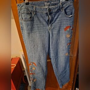 Style And Co. Women's Embroidered Jeans 16W